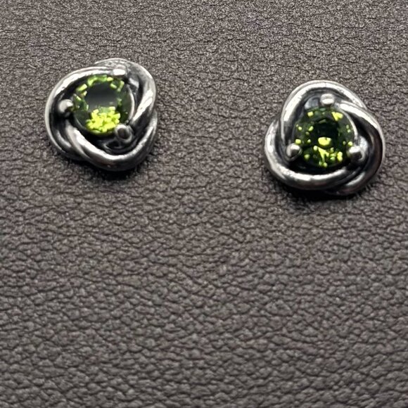 Pandora Sterling Silver August Eternity Stud Earrings, New 29334C03 - Picture 2 of 2